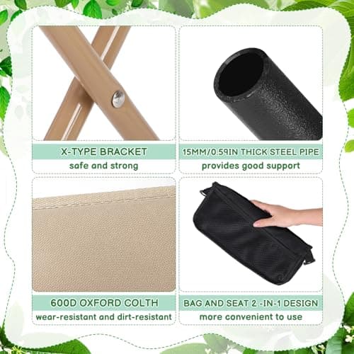 Meng Jiaran 2Pcs Portable Foldable Backpack Stool for Camping — view 4