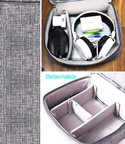 HCFGS Travel Cable Organiser Bag, Electronics Accessories Organizer Bag, Universal Carry Travel Gadget Bag for Cables, Power Bank,USB Drive, Charger Hard Disk (Gray) — view 4