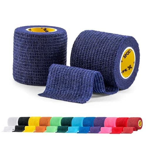 SPORTTAPE Football Sock Tape - 2 Rolls, 5cm x 4.5m, Navy - Self-Adhesive
