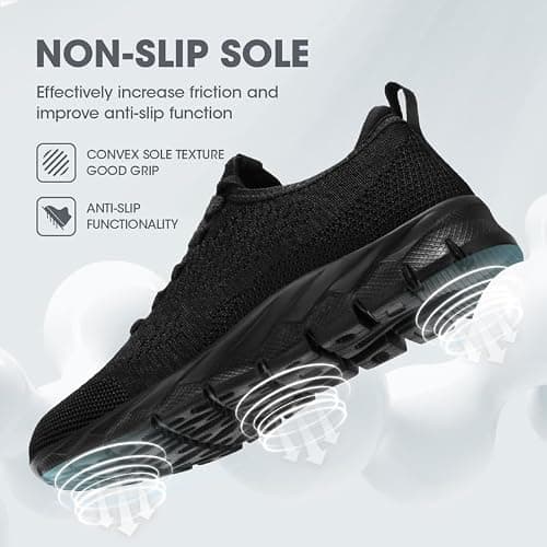 INYO Womens Black Trainers Running Shoes Jogging Fitness Sneakers Lightweight Breathable Walking Gym Sports Casual Trainers Tennis Shoes，Black Size 6 UK — view 5