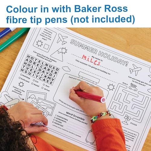 Baker Ross FN425 Summer Holiday Activity Sheets - Pack of 8, Travel Activities for Kids, Plane Entertainment for Children — view 5