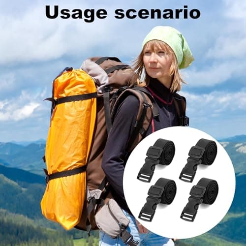 RTDHO 4 Pack Luggage Straps,2m x 25mm Nylon Webbing Tie Down Straps — view 6
