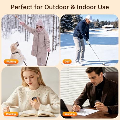 Jonwall Hand Warmers Rechargeable, 2 Pack Electric Hand Warmer Reusable Portable Handwarmers with 3 Levels Heat, USB Pocket Warmer Warm Gifts for Men Women Outdoor Camping Golf Fishing — view 6