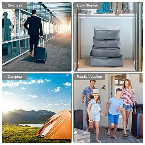 OSDUE Packing Cubes for Suitcase, 8PCS Thickening Travel Organiser Packing Bags Lightweight Travel Accessories Organizers Essentials Clothes Shoes Cosmetics Toiletries Storage Bags — view 6
