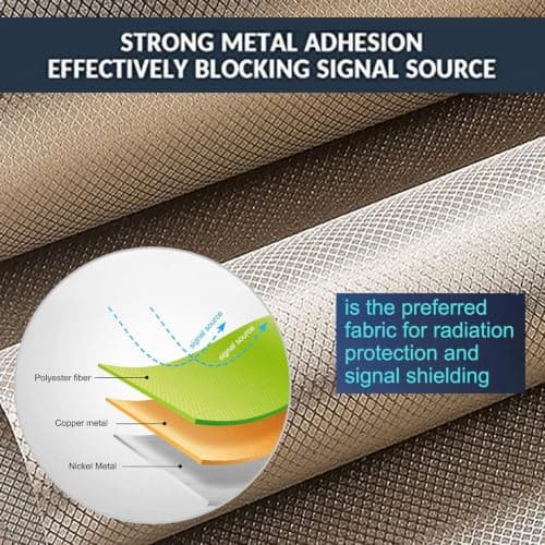 RF Shielding Fabric EMF Blocker Material Faraday Fabric-EMI RFID Shielding Anti-Radiation RF Blocking Material EMI Shielding for RF,EMI,WiFi,Military Grade Tent Fabric,Blanket,silver-1x1.1m — view 2