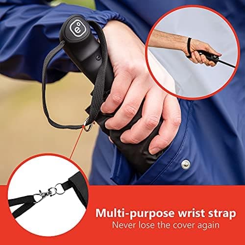 Ergonauts Travel Umbrella Windproof Vented Double Canopy – Teflon Coating, Ergonomic Handle & Protective Sleeve – Portable Compact Foldable Lightweight Design and High Wind Resistance (Yellow) — view 5