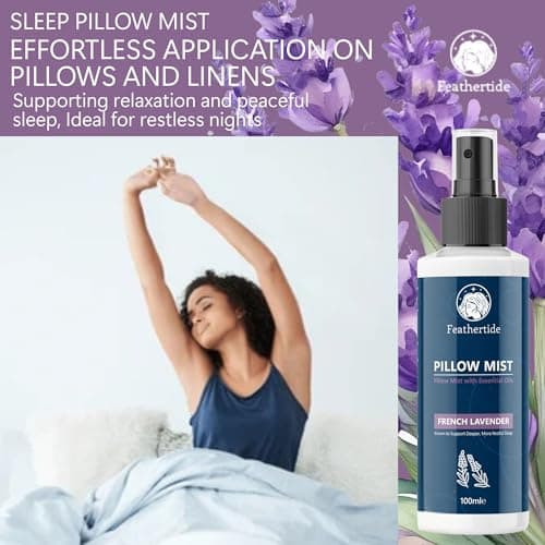 FeatherTide - Lavender Pillow Spray with Mask, 100ml - Relaxation Mist with Comfortable Sleep Mask, Calming Essential Oil Spray for Bedtime and Travel — view 5