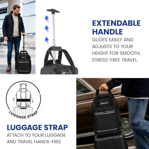 Bordlite Ryanair 40x20x25cm Cabin Backpack on Wheels – Lightweight 2 in 1 Trolley Bag & Rucksack (20L) – Fits Ryanair Free Hand Luggage Allowance — view 4