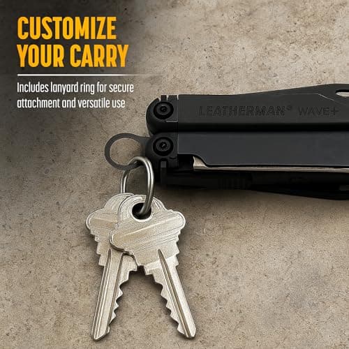 Galvanox Pocket Clip for Leatherman with Built-in Level and Quick Release Lanyard Ring, Fits Charge/Wave/Surge Multitool Models and More, Durable Carbon Steel (Black) — view 6