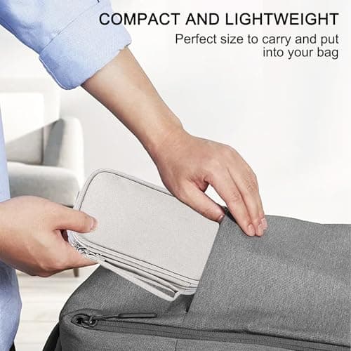Travel Cable Organiser Bag, Electronics Accessories Organiser Bag, Portable Electronics Accessories Organizer, Cord and Gadget Storage Bags for Cables USB Drive Charger Earphone(Bilayer, Grey) — view 6
