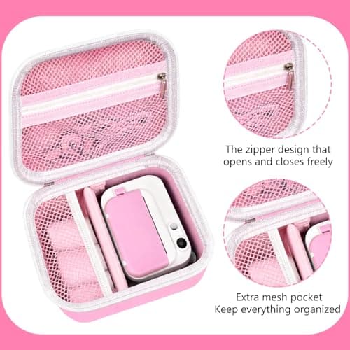 Kids Camera Case Compatible with ETIKEZ/Hangrui/HiMont/CalineGam/TIATUA/MYSTILUCK/Manttely/GREENKINDER/Manttely/Luoba/Gofunly/Seckton Kids Camera Instant Print,Prints Paper Storage Bag(COLOR:Pink) — view 5