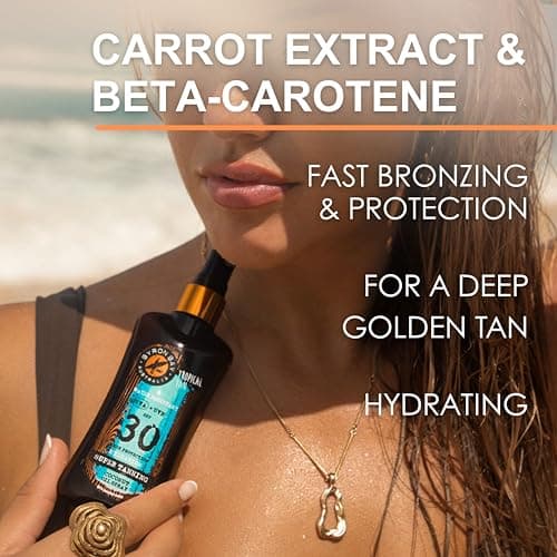 Byron Bay Australia Super Tanning Oil SPF 30 Travel Size Fast Tan with Carrot Extract & Beta Carotene - UVA & UVB Protection with Vitamin E & Aloe Vera, Tropical Coconut Scent - 100ml — view 3