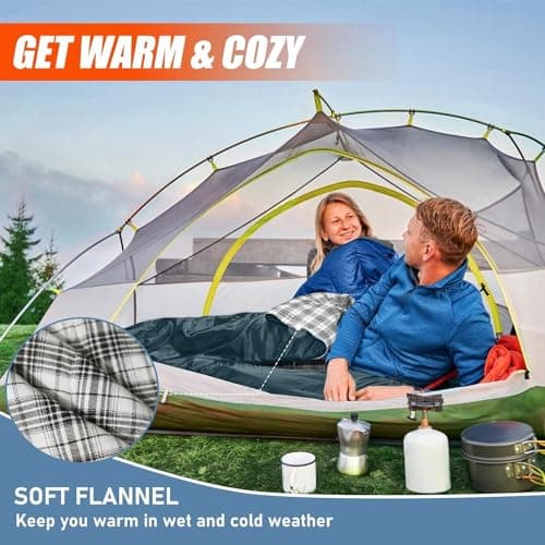 MEREZA Sleeping Bags XL for Mens Large Wide Sleeping Bag for Camping Big and Tall Sleeping Bags for Women Adults Warm with Compression Sack Cold Weather & Warm (AEGEAN BLUE) — view 5