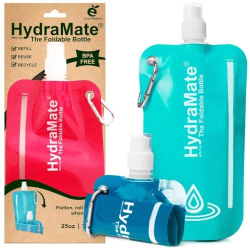 HydraMate Collapsible Water Bottle - Foldable Water Bottle - 750ml (2 Pack) — view 2