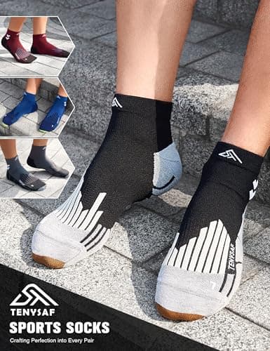 Lounwee Compression Ankle Running Socks: 360° Target Support for Arch — view 3