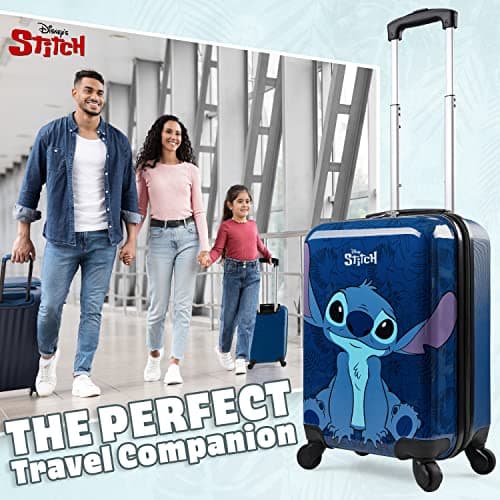 Disney Stitch Suitcase Hard Shell 49 x 33 x 22 30L Capacity 4 Spinner Wheels Extendable Handle Holiday Travel Essentials (Navy, S (L49cm x W33cm - 30L) — view 2