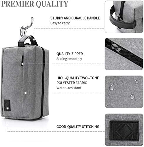 KK Water - Resistant Hanging Toiletry Travel Bag – Spacious Grey Gym, Shaving, Make Up Bag for Men & Women — view 2