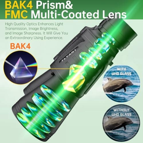 20x50 High Powered Binoculars for Adults, Waterproof Compact Binoculars with Low Light Vision, Ideal Essenstials for Travel Camping Bird Watching Cruise Hunting Football Games (Carrying Bag Included) — view 4