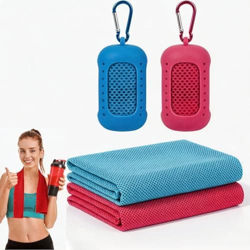 2 Pcs Cooling Towels, Gym Towels For Women With Portable Silicone Sleeves