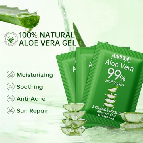 ASYBO 30 Pack Natural Aloe Vera Gel -99% Pure Moisturizing Aloe Vera, Soothing and Hydrating, Sunburn and Scar Repair, Portable Travel Size, After Sun Care for Face Body Hair — view 2