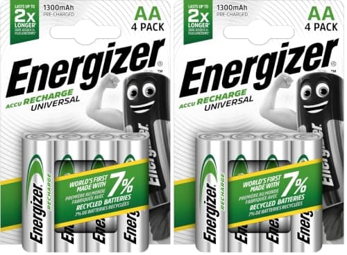 Energizer Rechargeable AA Batteries, Universal Double AA, Pack of 8