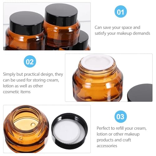 CATIEBYE 5pcs Refillable Empty Cream Jars 15g Small Travel Containers with Lids for Storing Cosmetic Items and Lotion for Christmas and New Year Random Color — view 3