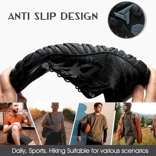 Barefoot Shoes Men Women Water Shoes Wide Lightweight Walking Shoes(A Black,9UK) — view 6