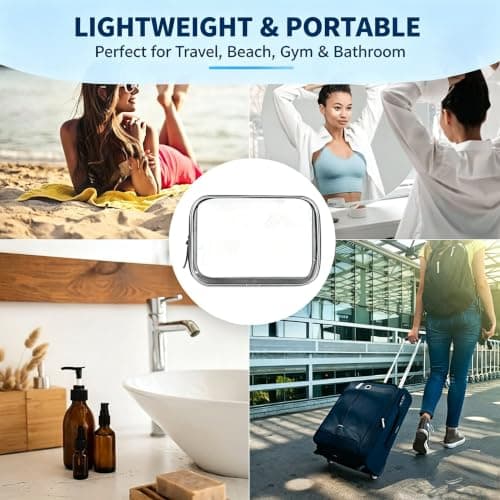 Clear Travel Toiletry Bag - TSA Approved, Waterproof PVC Cosmetic Bag, Airport Liquids Bag, Makeup Wash Bag, Travel Essentials Toiletry Bags for Women & Men Travelling Holiday — view 6