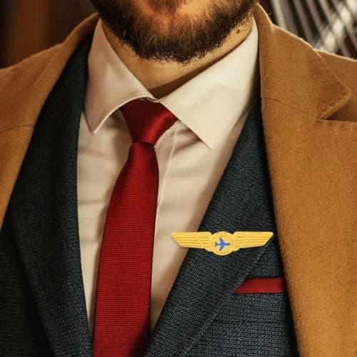 Sslvya 2 Pcs Metal Badges Funny Airplane Pins Fashion Lapel Brooches for Shirt Collar Backpack Clothes Hats Decoration — view 4