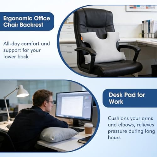 ComfortAce 3-in-1 Travel Neck Pillow for Side/Stomach/Back Sleepers,Foldable Travel Pillow for Airplane&Hotel,Lumbar Support Cushion for Office Chair, OEKO-TEX® Cover with Snap Fasteners for Suitcase — view 6