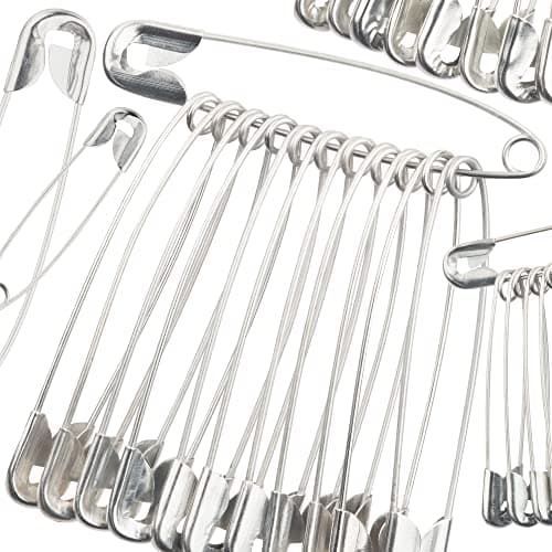 Safety Pins 37mm, Silver Nickel Plated - Medium Safety Pins for Clothes, Crafts, Sewing, Hemming, Dressmaking, Quilting & First Aid Kit - Assorted, Small to Large, Running Bibs — view 3