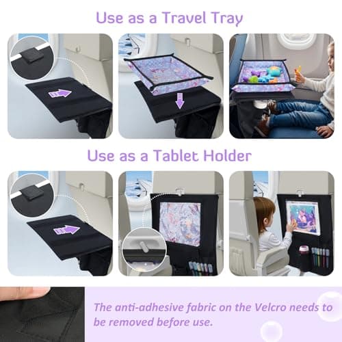 Airplane Tray Table Cover, Kids Travel Tray Table Cover for Car, Purple — view 5
