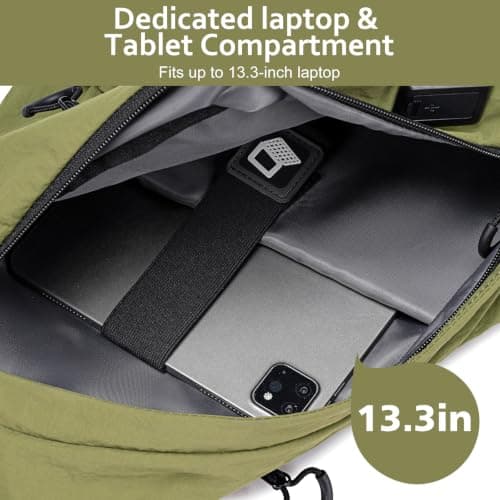 FENRUIEN Large Sling Crossbody Bag for Men With 13.3Inch Laptop Compartment — view 4