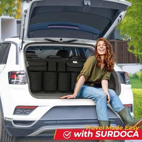SURDOCA Car Boot Organiser Hanging, 8 Fabric Pockets, Oxford Storage XL — view 6