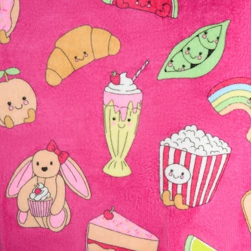 OHS Fleece Blanket Sofa Throw, Gifts for Teenage Girls Boys Super Soft Warm Cosy Sweetie Pies Throw Blanket Decorative Kids Rooms Sleepovers Single Bed Throws, Magenta - 125 x 150cm — view 6