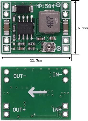 GTIWUNG 10Pack MP1584EN DC-DC 3A Power Downward Adjustable Module Buck Converter 24V to 12V 9V 5V 3V Arduino, Ultra Small DC-DC 4.5-28V to 0.8-20V Step Down Adjustable Converter — view 2