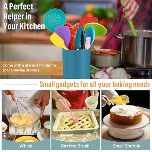 Onader 12Pcs Kitchen Utensil Set, Silicone Cooking Utensils with Holder — view 4