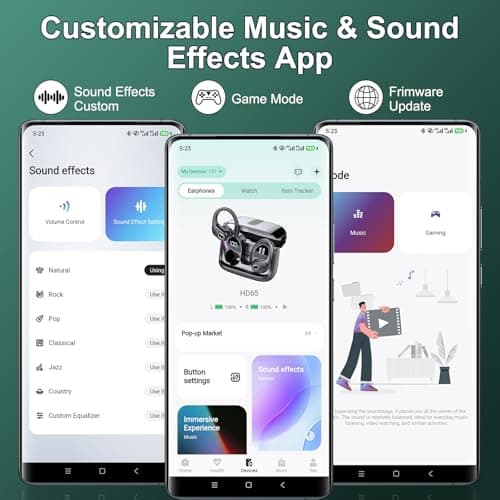 Aptkdoe Wireless Earbuds, 75H Bluetooth 5.4 Headphone Sport Ear Hooks, App — view 4
