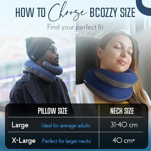 BCOZZY Travel Neck Pillow for Airplane, Head & Chin Support, Large Purple — view 5