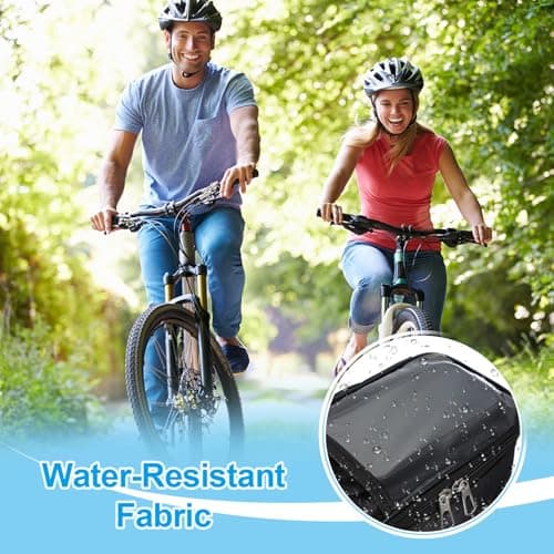 PATIKIL Bike Handlebar Bag, Bike Frame Bag Waterproof, Orange — view 4