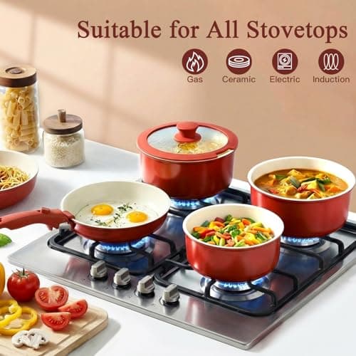 GiPP 5PCS Pots and Pans Set Non Stick with Detachable Handle — view 3
