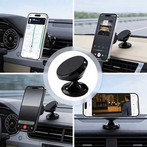 CanQuanSWZX 2PCS Car Phone Holder 360° Rotatable Magnetic Car Phone Holder for Dashboard, Strong Adhesive Mount with Metal Plate, Cars Hands-Free Use, Universal Vent Alternative — view 4