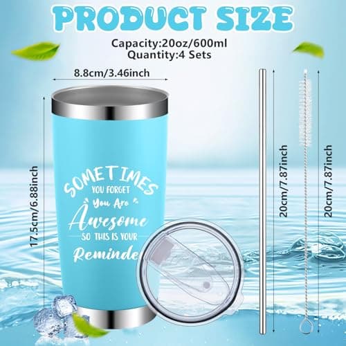 4 Thank You Gifts for Coworkers Insulated Tumbler 20oz Stainless Steel Mug — view 2
