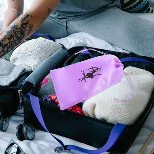 Purple Satin Drawstring Dance Shoe Storage Bag for Girls — view 6