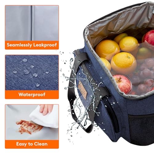 Lifewit Lunch Bag 15L 24 Can Insulated Lunch Box Soft Cooler Cooling Tote for Adult Men Women, Dark Blue — view 5