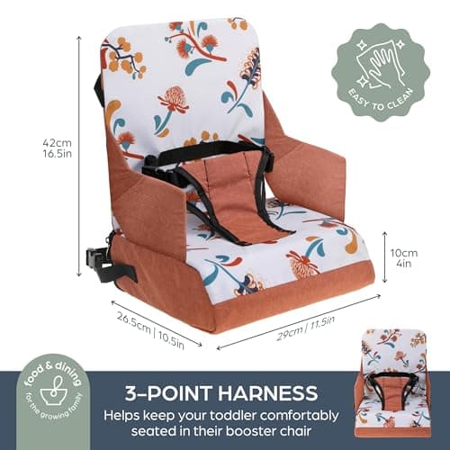 Dreambaby Grab ‘N Go Kids Booster Seat – Portable Travel Toddler High Chair for Dining (6M-3Y) with Storage & Shoulder Strap – Lightweight and Compact — view 3