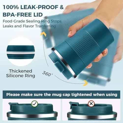 KANGSIT Travel Mug, Insulated Coffee Cup, 380ml — view 6