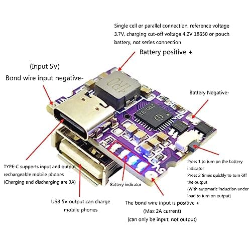 yanwuwa Type-C/USB 5V 3.1A Mobile Power Bank Charging Modules Lithium Battery Charger Board Printed Circuit Board Protections Mini Type-c Charging Motherboards — view 4