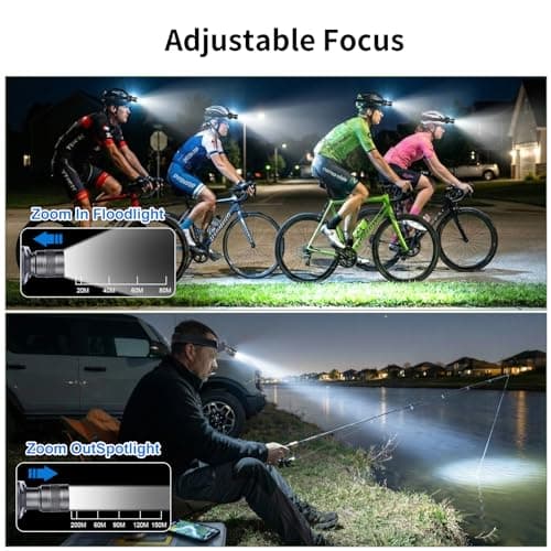 KunHe 20PACK 333LM Aluminum Alloy Headlamp 1800mAh Rechargeable 150M Long Beam IP65 Waterproof 3 Modes High Low Strobe for Outdoor Camping Construction Work Emergency — view 5