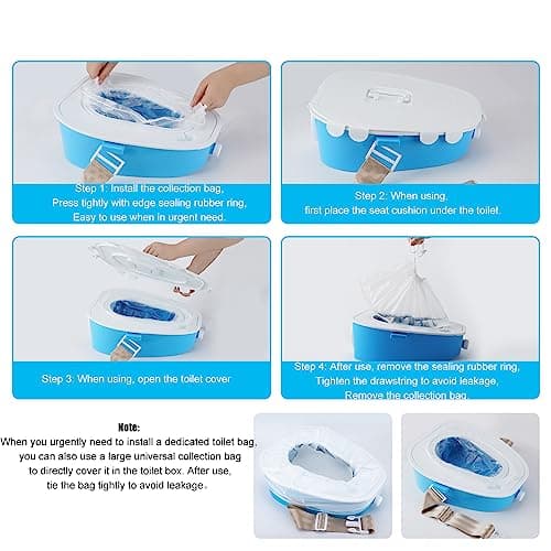 Portable Car Toilet-Mobile Emergency Toilet Urinal,Portable Potty for Adults/Children/Pregnant Woman/Old man,for Outdoor Emergency,Camping,Hiking,Car Travel,Traffic Jam (Blue) — view 6